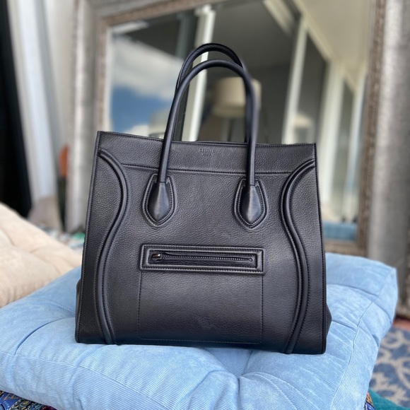 Authentic Celine Calfskin Medium Luggage Phantom Tote! Posh-mark Authenticated! - Picture 3 of 12